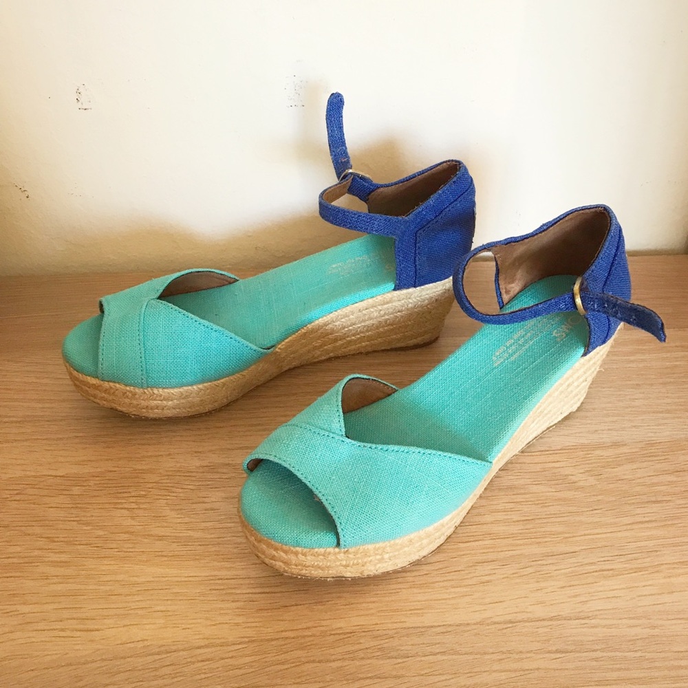 TOMS Canvas Espadrille Platform Wedge Sandal